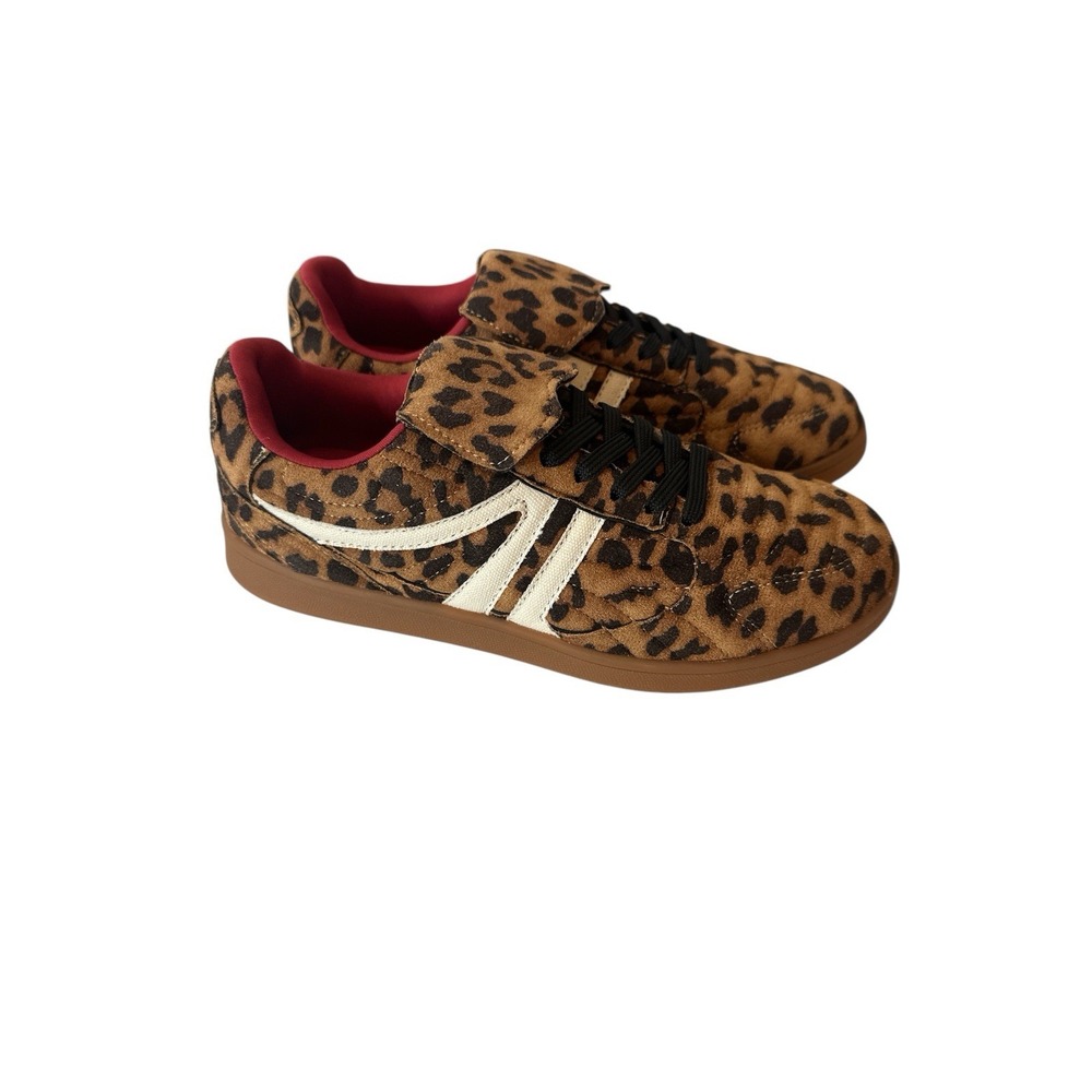 New STEVE MADDEN MADRID Sneakers Shoes Women's Size 8.5 Leopard Animal‎ Print